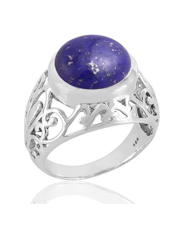 Natural Lapis Lazuli Ring 925 Sterling Silver Ring Statement Ring