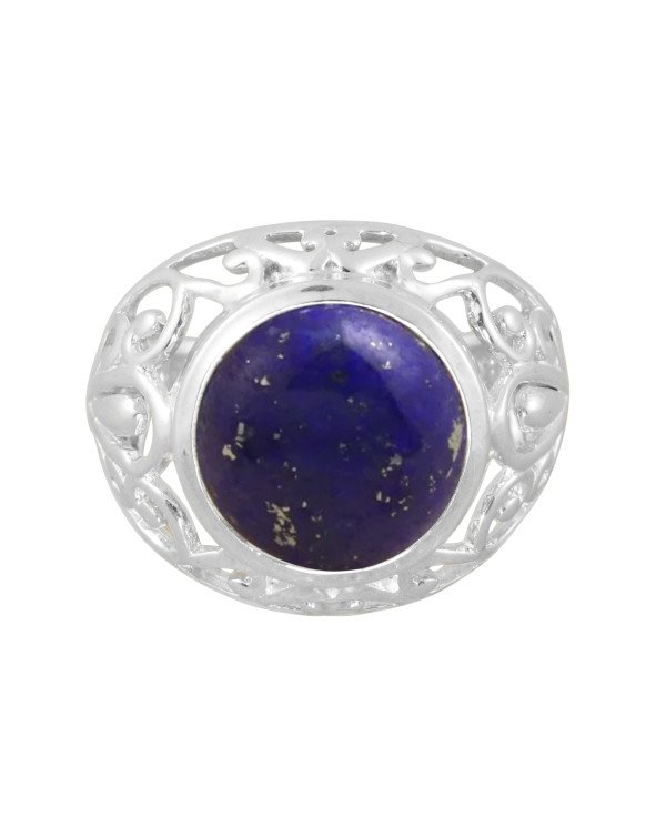 Natural Lapis Lazuli Ring 925 Sterling Silver Ring Statement Ring