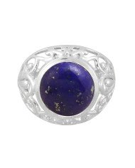 Natural Lapis Lazuli Ring 925 Sterling Silver Ring Statement Ring