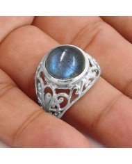 925 sterling silver ring Rainbow Moonstone ring engagement ring