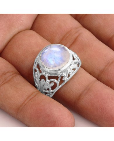 Sterling Silver June Birthstone Moonstone Ring