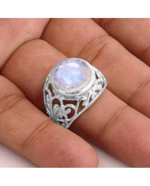 Sterling Silver June Birthstone Moonstone Ring