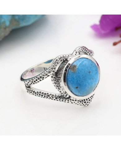 925 Sterling Silver Ring Arizona Turquoise Ring Cocktail Ring