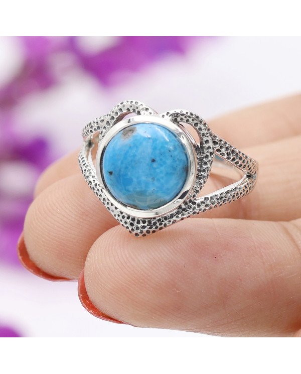 925 Sterling Silver Ring Arizona Turquoise Ring Cocktail Ring