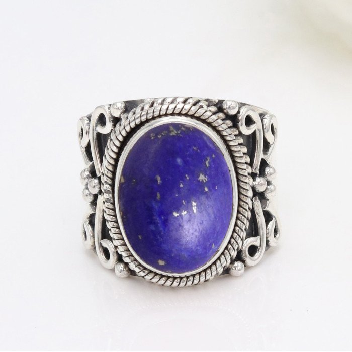 Lapis Lazuli Ring 925 Sterling Silver Ring Handcrafted Silver Ring