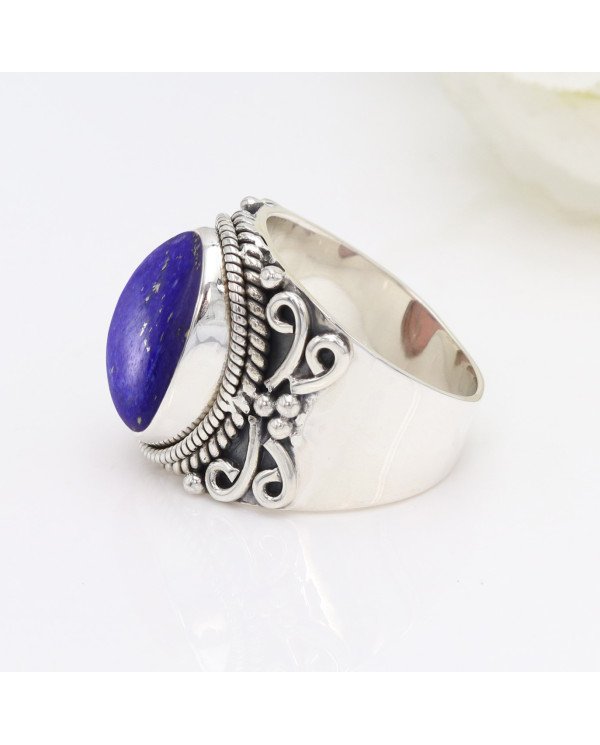 Lapis Lazuli Ring 925 Sterling Silver Ring Handcrafted Silver Ring