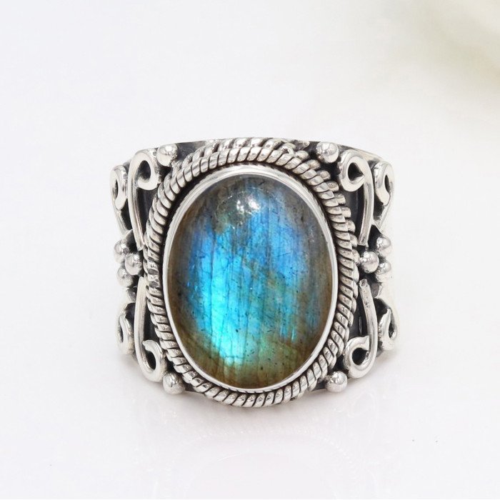 Sterling Silver Gemstone Labradorite Ring