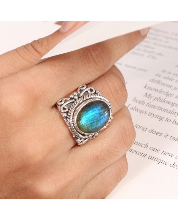 Sterling Silver Gemstone Labradorite Ring