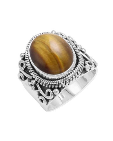 Sterling Silver Tiger Eye Gemstone Ring