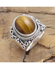 Sterling Silver Tiger Eye Gemstone Ring