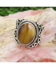 Sterling Silver Tiger Eye Gemstone Ring
