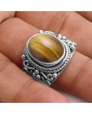 Sterling Silver Tiger Eye Gemstone Ring