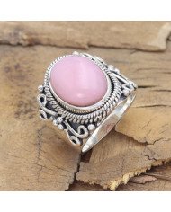 Sterling Silver Natural pink Opal Ring