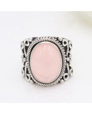 Sterling Silver Handcrafted Rose Quartz Ring