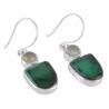 Malachite and Prehnite Green Dangle Earrings Silver Earring