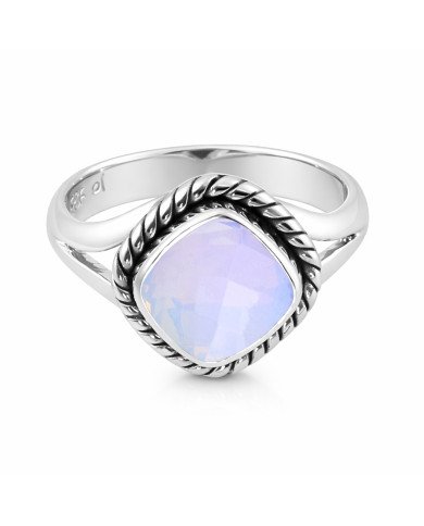 Sterling Silver Opal Aura Quartz Ring