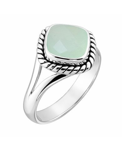 Mint Chalcedony Sterling Silver Solitaire Ring