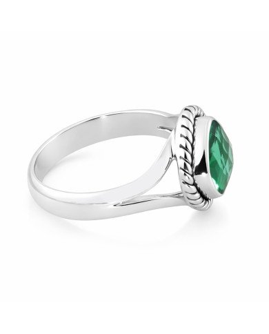 Natural Green Quartz Sterling Silver Handmade Ring