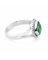 Natural Green Quartz Sterling Silver Handmade Ring