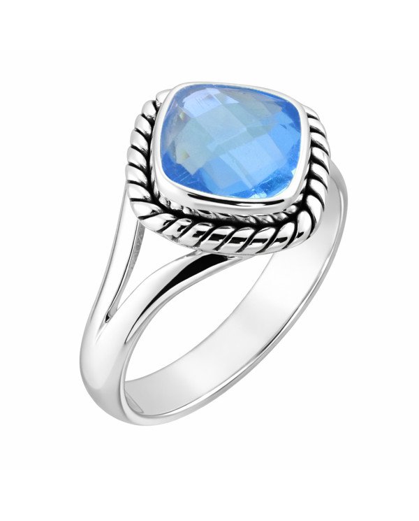 Blue Quartz Sterling Silver Handcrafted Ring