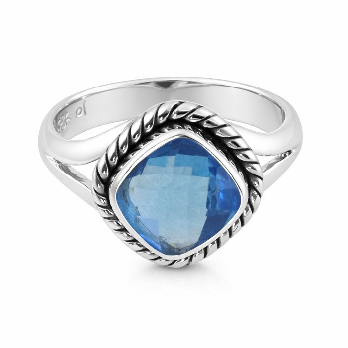 Blue Quartz Sterling Silver Handcrafted Ring