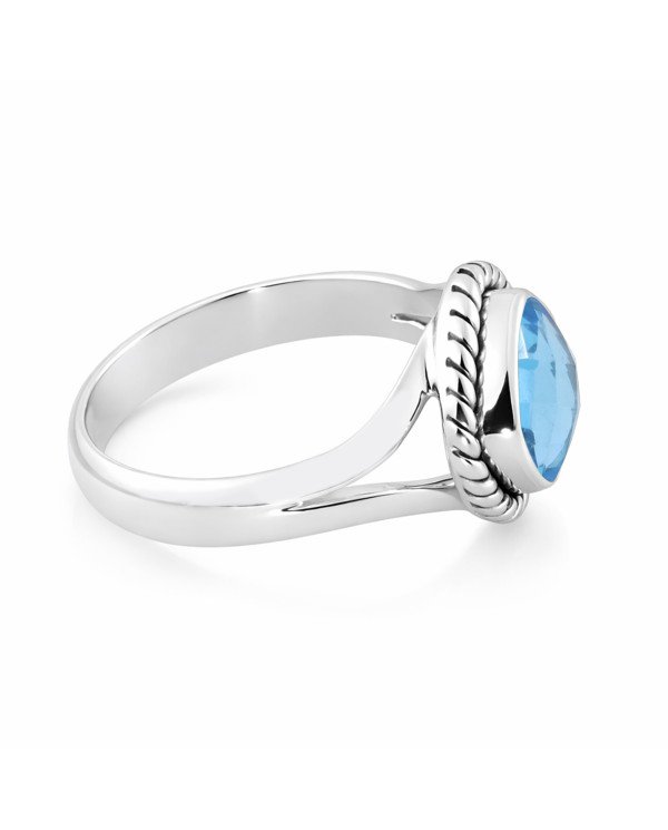 Blue Quartz Sterling Silver Handcrafted Ring