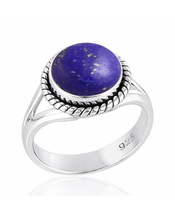 Sterling Silver Natural Lapis Lazuli Ring