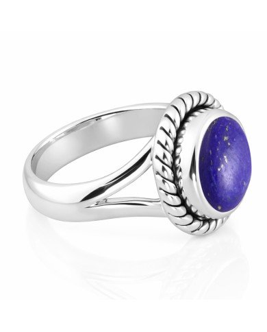 Sterling Silver Natural Lapis Lazuli Ring