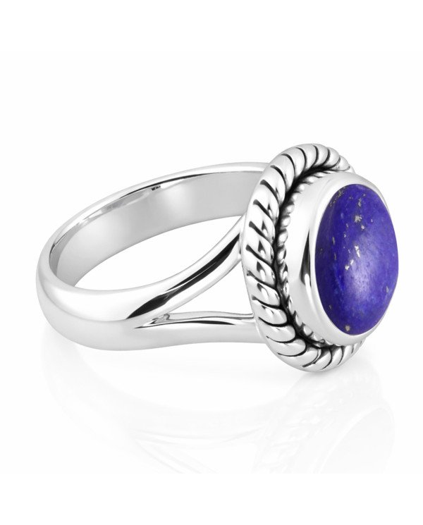 Sterling Silver Natural Lapis Lazuli Ring