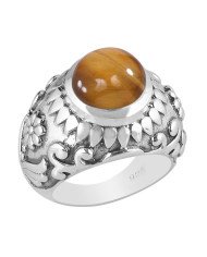 Tiger Eye Ring 925 Sterling Silver Ring Men’s Silver Ring
