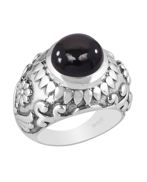 Natural Black Onyx Ring Men’s Ring 925 Sterling Silver Ring