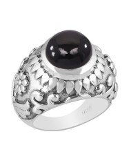 Natural Black Onyx Ring Men’s Ring 925 Sterling Silver Ring