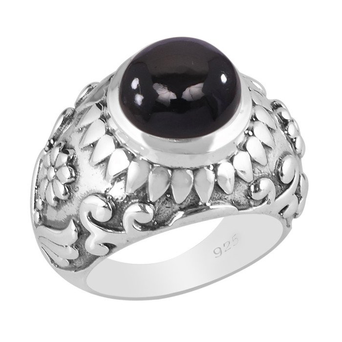 Natural Black Onyx Ring Men’s Ring 925 Sterling Silver Ring