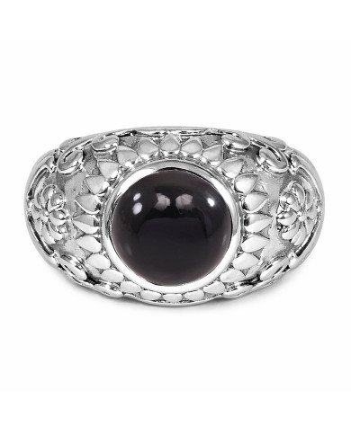 Natural Black Onyx Ring Men’s Ring 925 Sterling Silver Ring