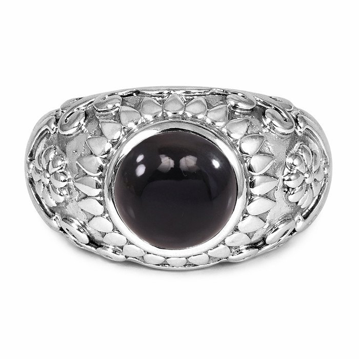 Natural Black Onyx Ring Men’s Ring 925 Sterling Silver Ring