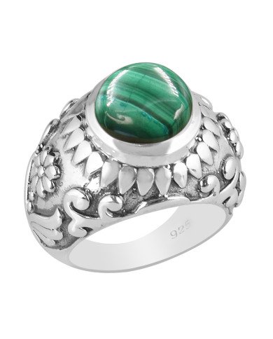 Sterling Silver Malachite Ring For Women