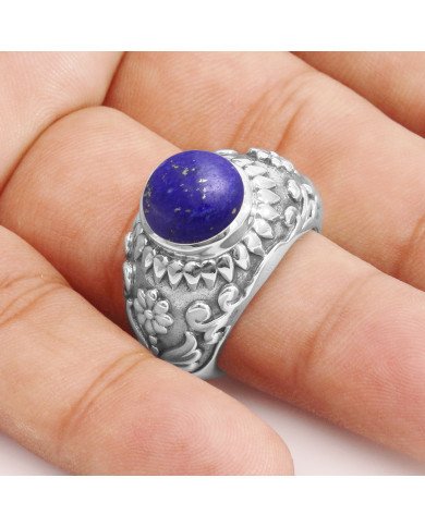 Sterling Silver Lapis Lazuli Designer Silver Women Ring
