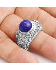 Sterling Silver Lapis Lazuli Designer Silver Women Ring