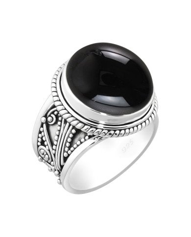 Black Onyx Ring 925 Sterling Silver Ring Solitaire Silver Ring