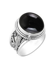 Black Onyx Ring 925 Sterling Silver Ring Solitaire Silver Ring