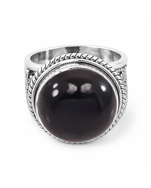 Black Onyx Ring 925 Sterling Silver Ring Solitaire Silver Ring