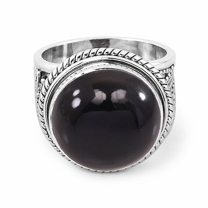 Black Onyx Ring 925 Sterling Silver Ring Solitaire Silver Ring