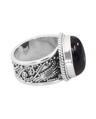 Black Onyx Ring 925 Sterling Silver Ring Solitaire Silver Ring