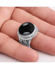 Black Onyx Ring 925 Sterling Silver Ring Solitaire Silver Ring