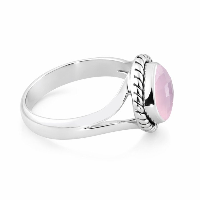 Rose Quartz Sterling Silver Handcrafted Ring