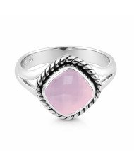 Rose Quartz Sterling Silver Handcrafted Ring