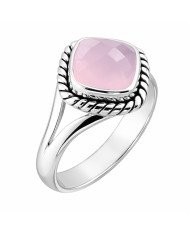Rose Quartz Sterling Silver Handcrafted Ring