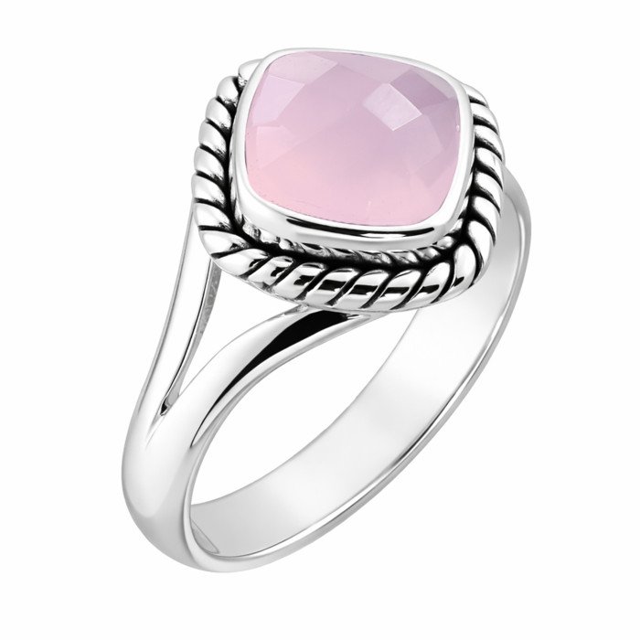 Rose Quartz Sterling Silver Handcrafted Ring