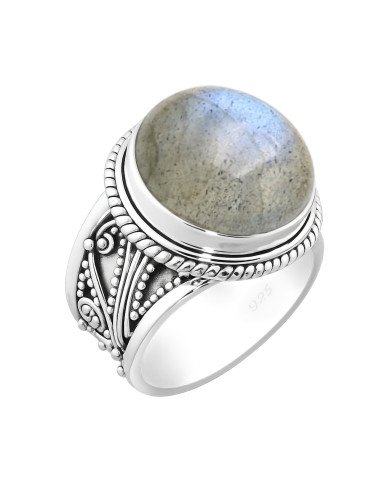 Sterling Silver Natural Labradorite Ring