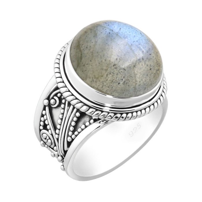 Sterling Silver Natural Labradorite Ring